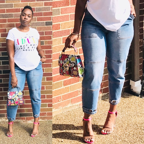 AMERICAN BAZI HIGH WAISTED ANKLE CROPPED MOM DENIM JEANS - Picture 3 of 14